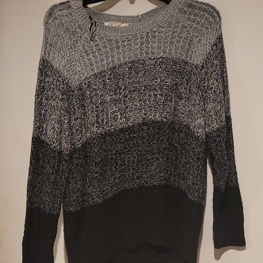 Two By Vince Cumoto Black/Grey Cable Knit Sweater